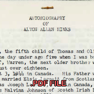 link to Autobiography of Alton Allen Hinks